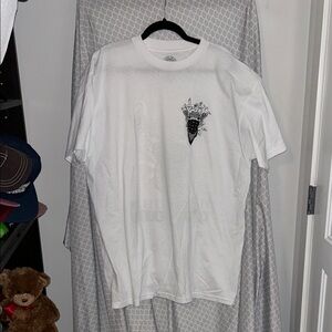 Crooks & Castles White Tee with Black & Red Graphic NWOT